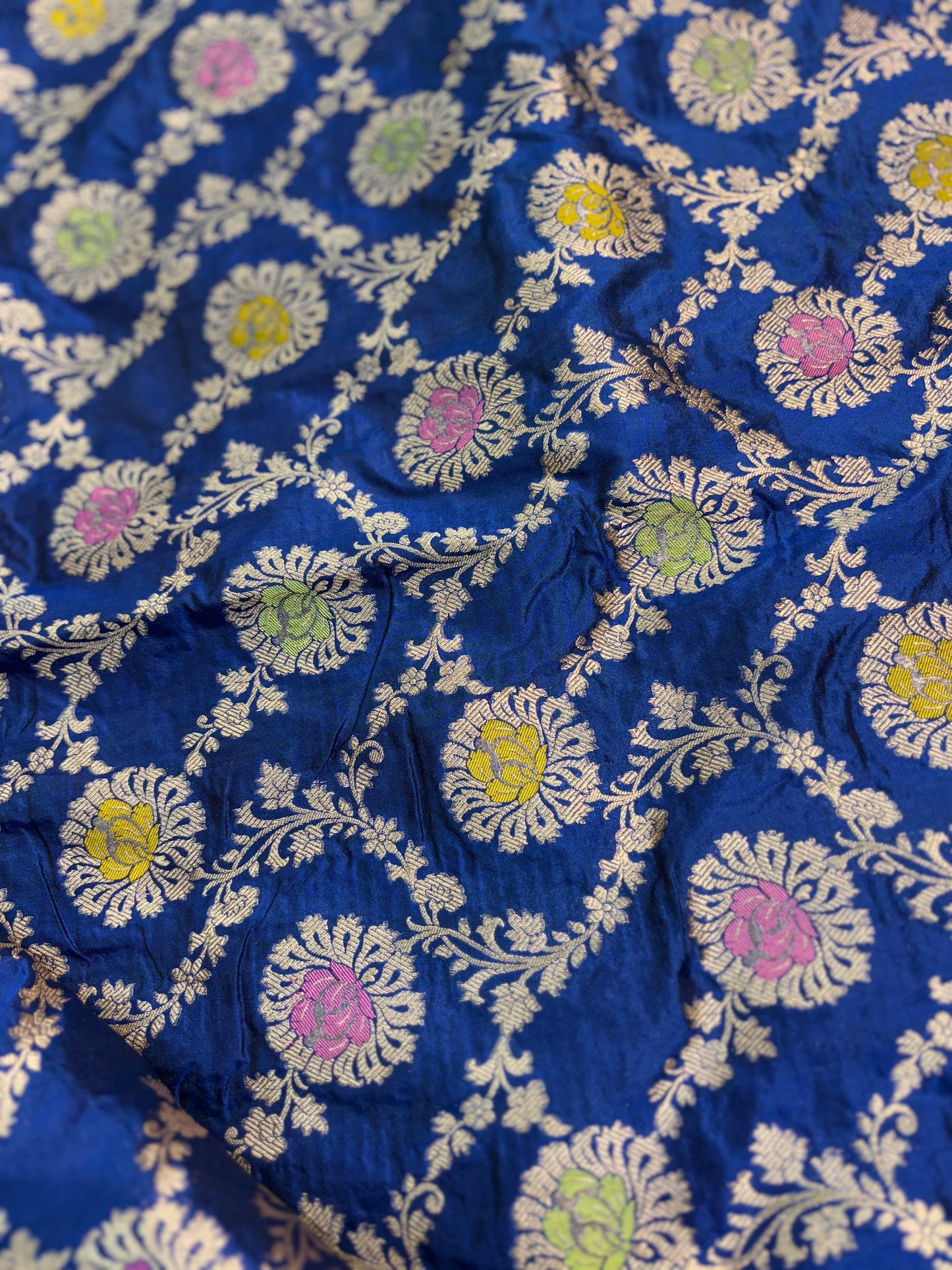 Blue Pure Katan Banarasi Handloom Saree - Rungkaat