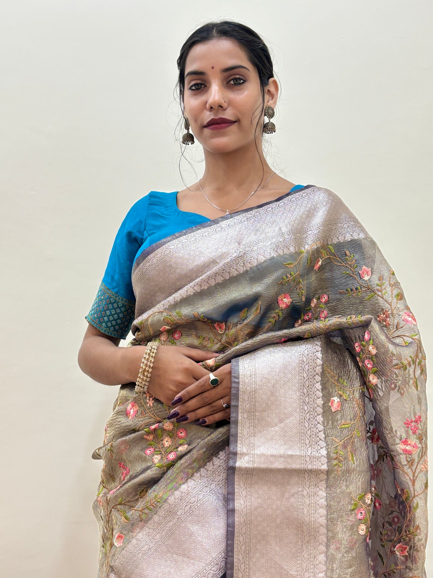 Crush Tissue with Embroidery Banarasi Handloom Saree - Rungkaat