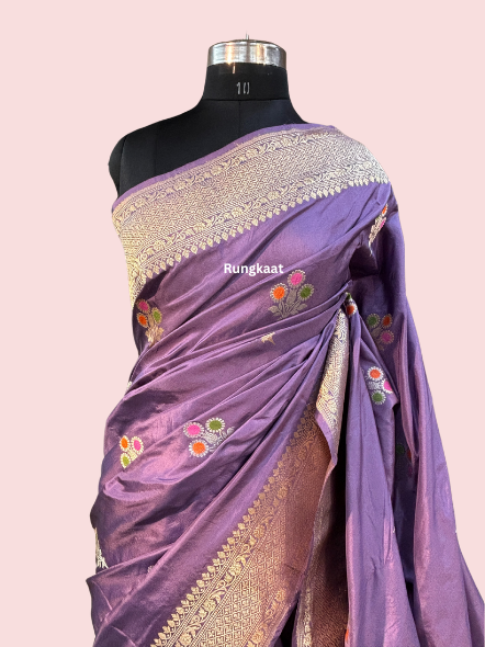 Pure Katan Belbooti Banarasi Handloom Saree - Rungkaat