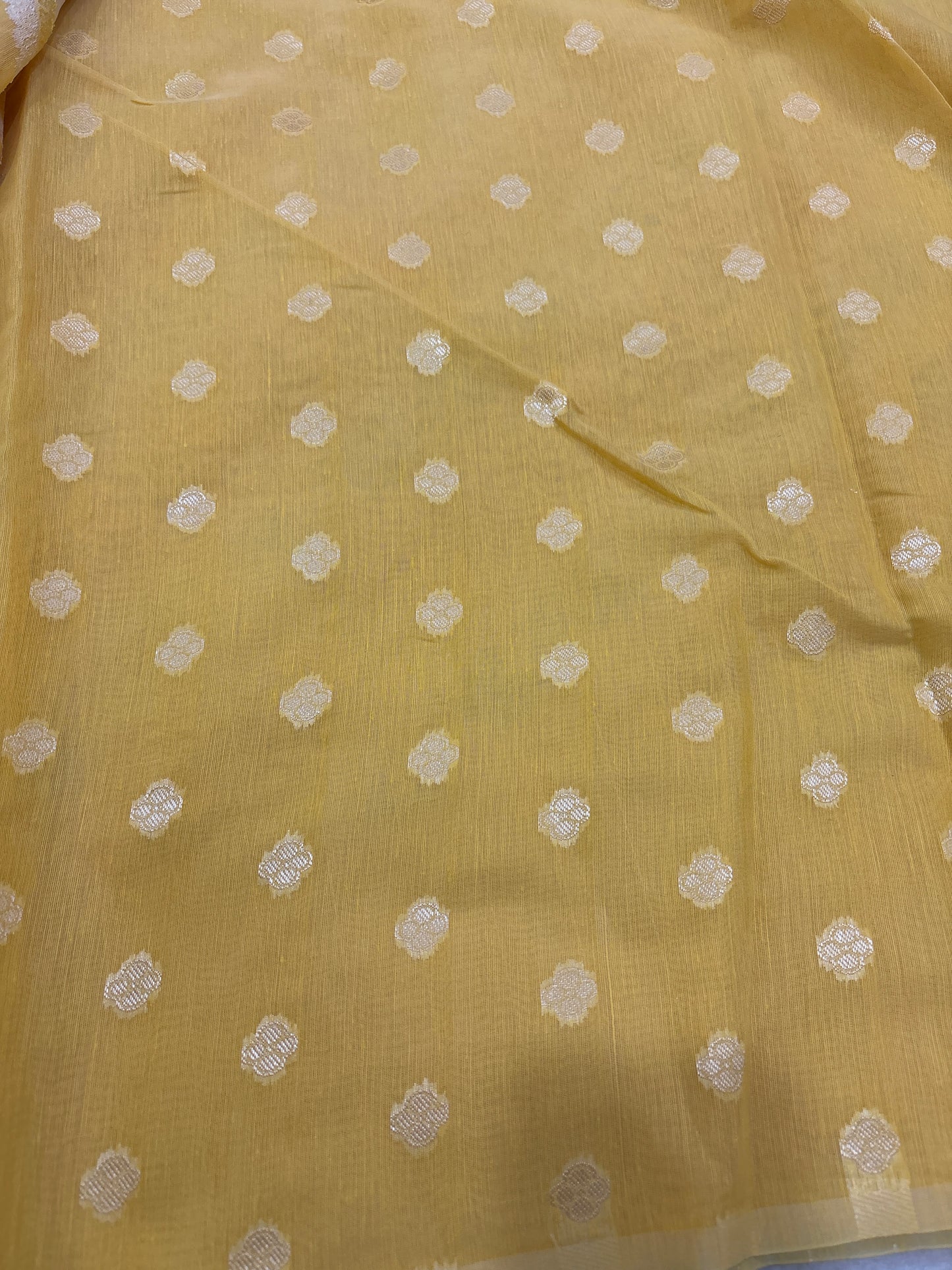 Yellow Cotton Rangkaat Banarasi Saree - Rungkaat