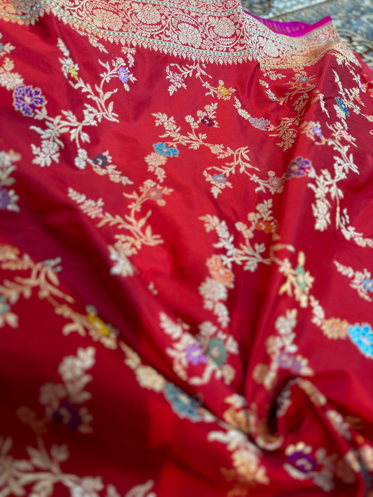 Exclusive Pure Katan Jangla Banarasi Handloom Saree