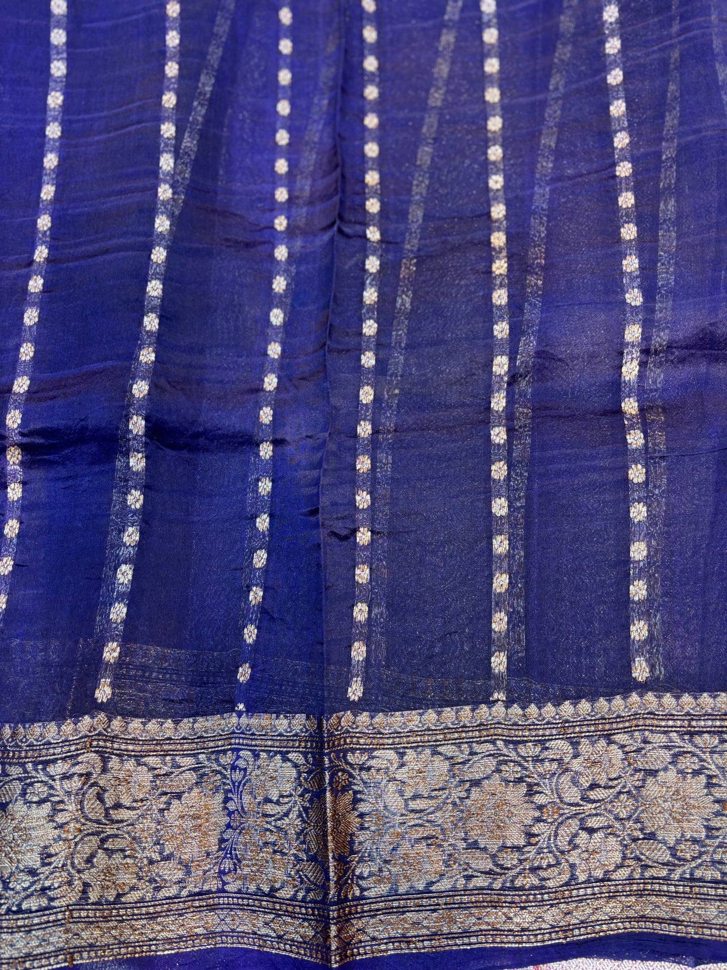 Pure Kora Antique Zari Banarasi Handloom Saree