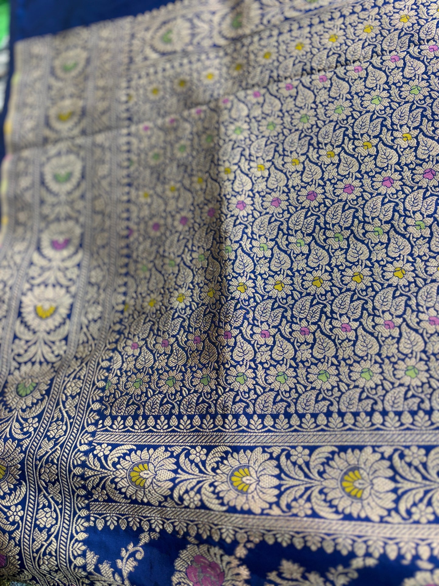 Blue Pure Katan Banarasi Handloom Saree - Rungkaat