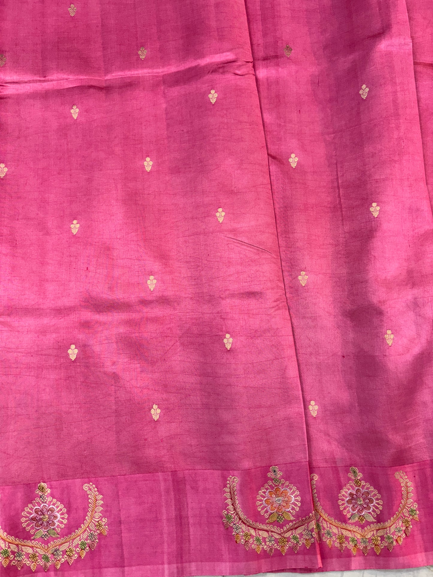 Onion Pink Katan Light Weight Banarasi Handloom Saree