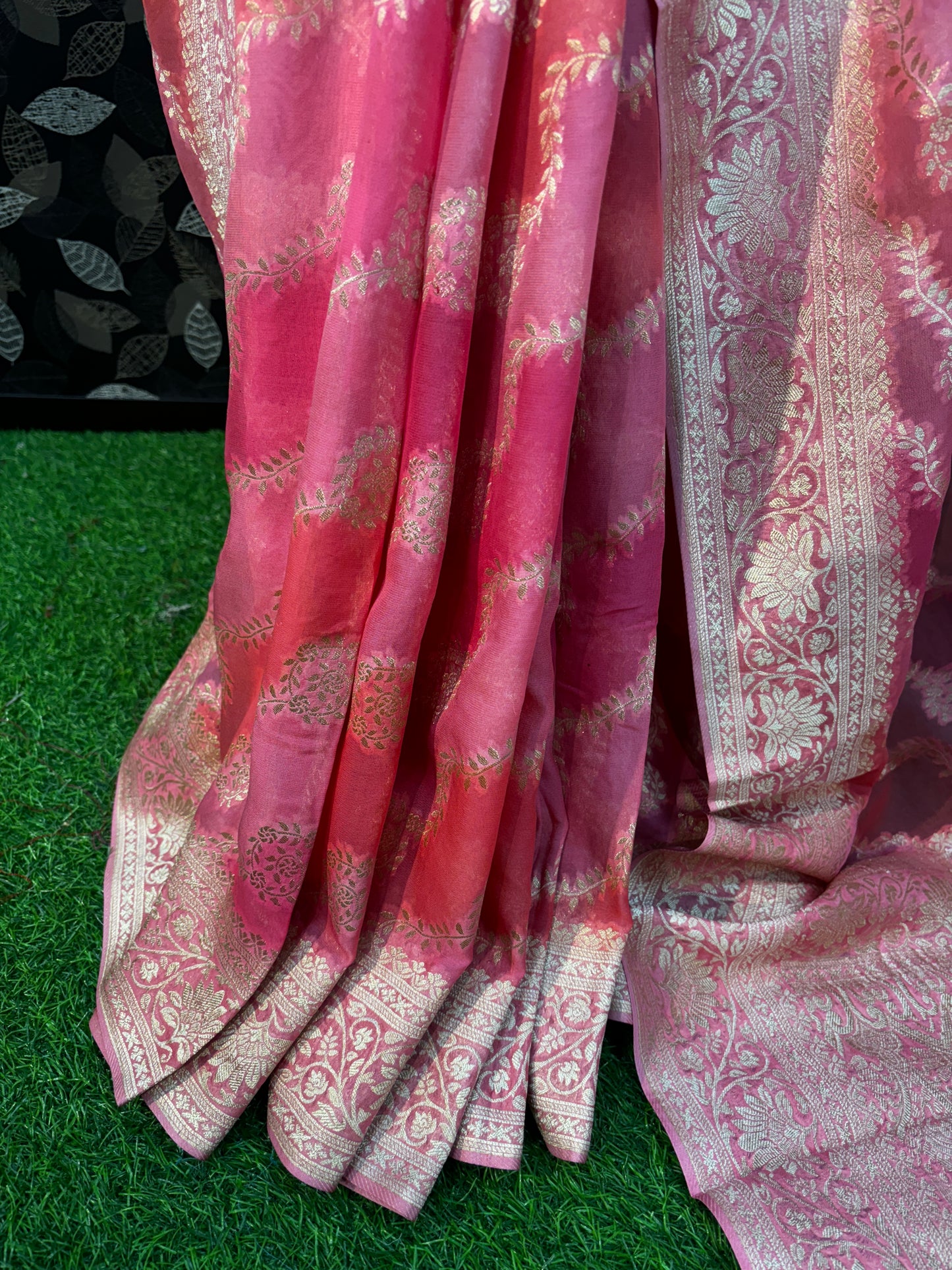 Pink shads Of rungkaat Georgette Banarasi Saree - Rungkaat