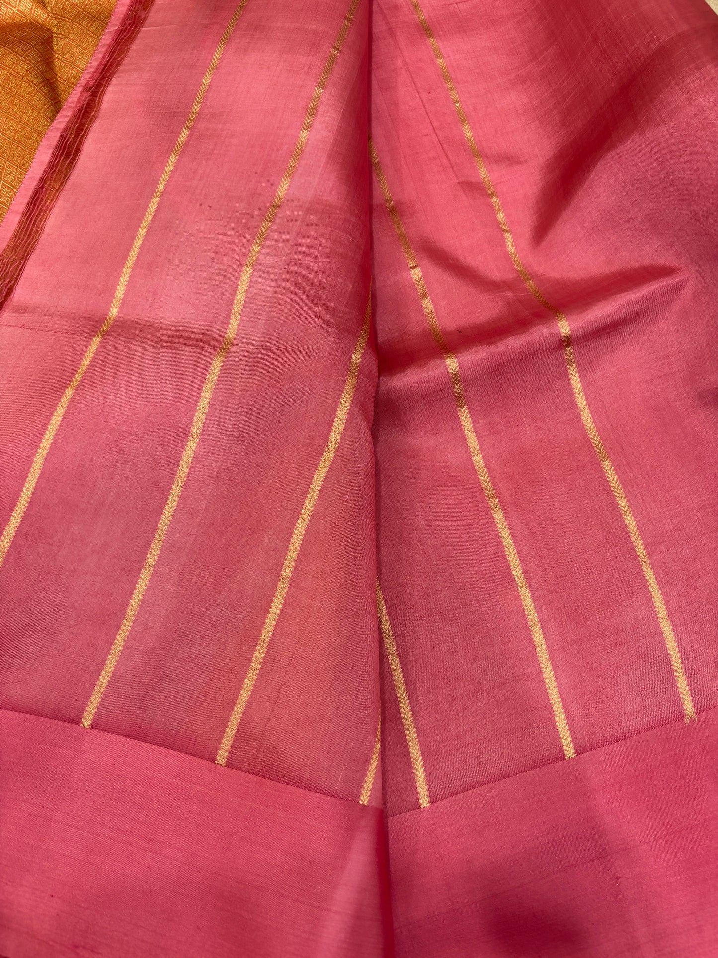Pure Kora Rungkaat Banarasi Handloom SareeĀ