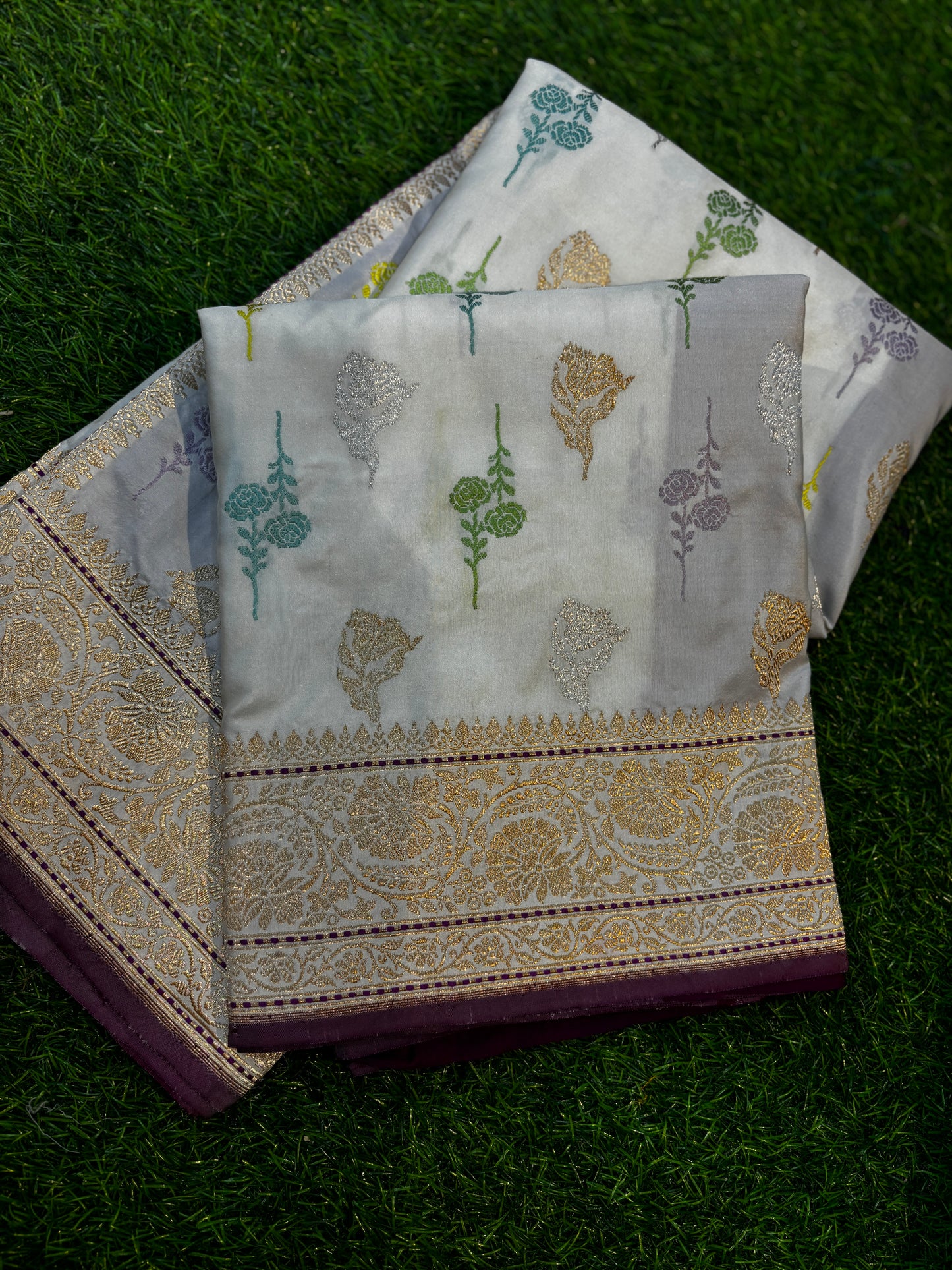 Exclusive White Pure Katan Iktara Handloom Saree