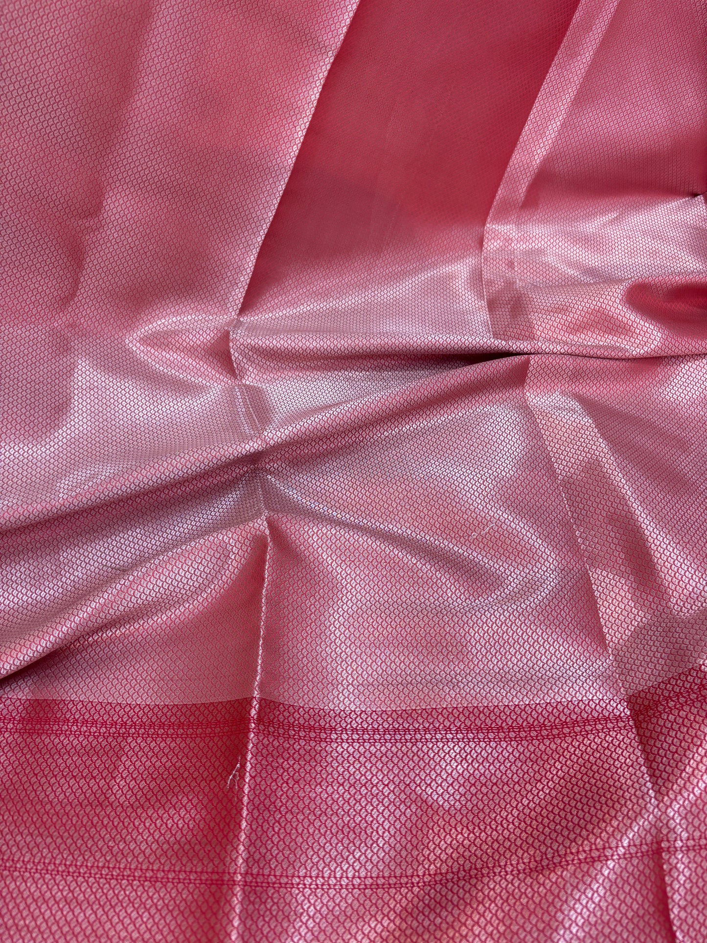 Pista Green With Red Semi Katan Bataya Handloom Saree - Rungkaat