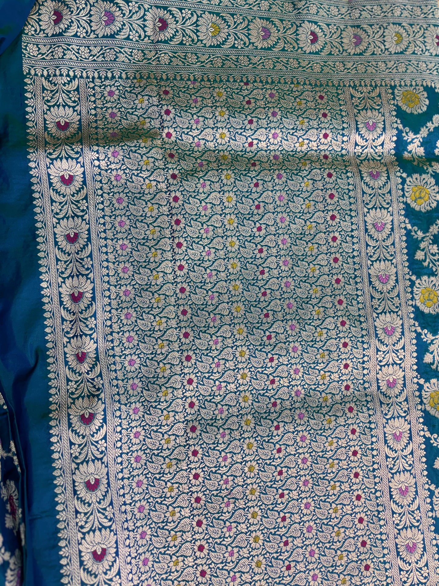 Blue Pure Katan Banarasi Handloom Saree - Rungkaat