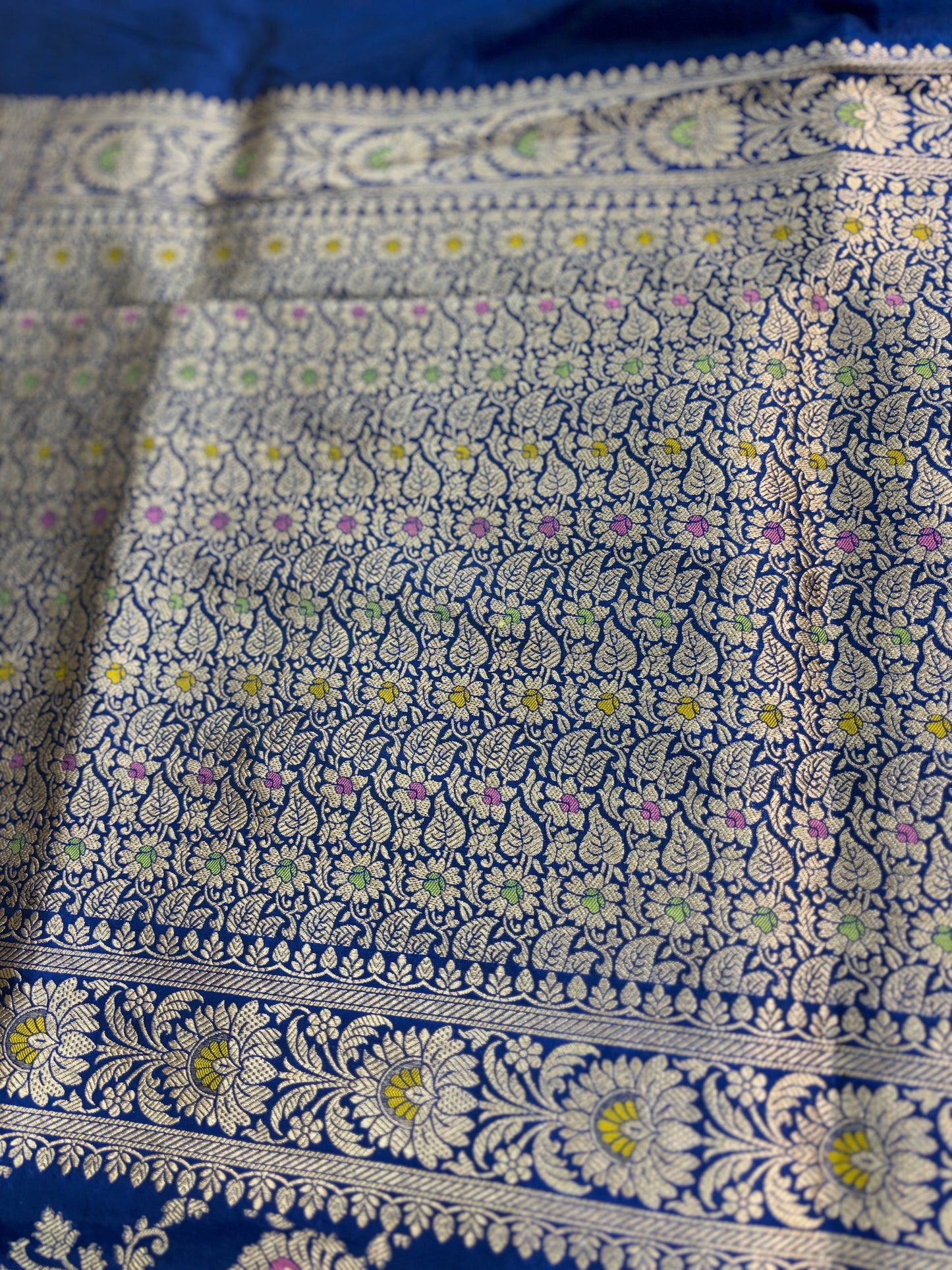 Blue Pure Katan Banarasi Handloom Saree - Rungkaat