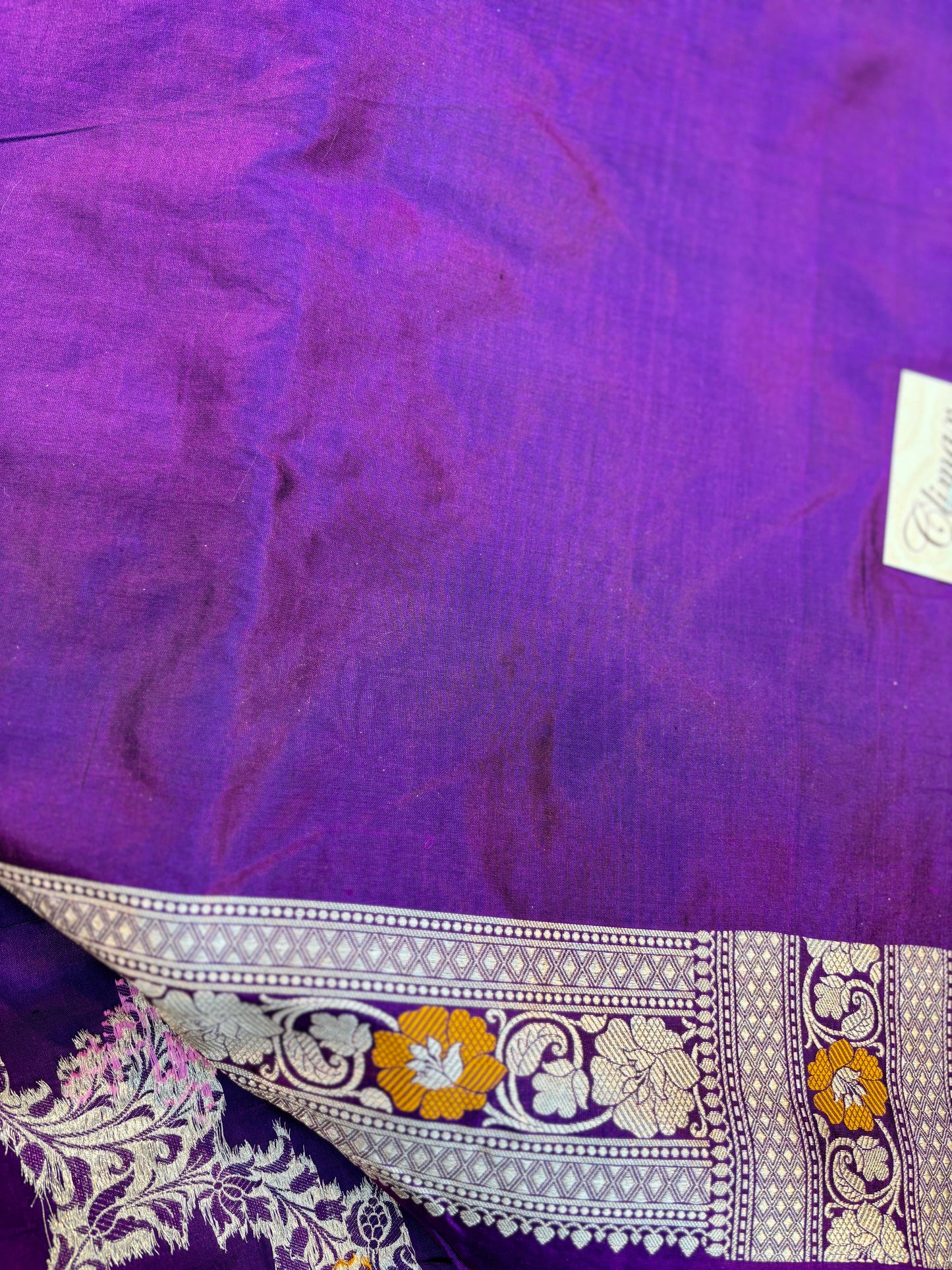 VioletPure Katan Banarasi Handloom Saree