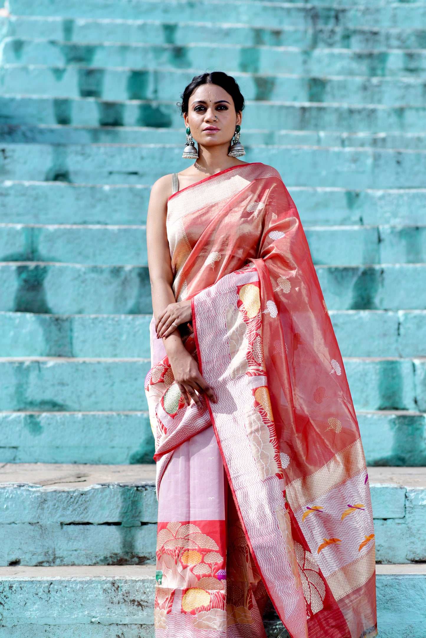 Lavender Pure Katan Tissue Banaras Hndloom Saree
