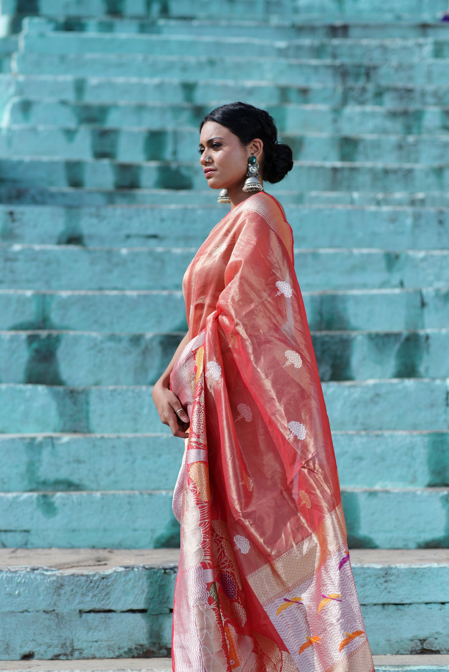 Lavender Pure Katan Tissue Banaras Hndloom Saree