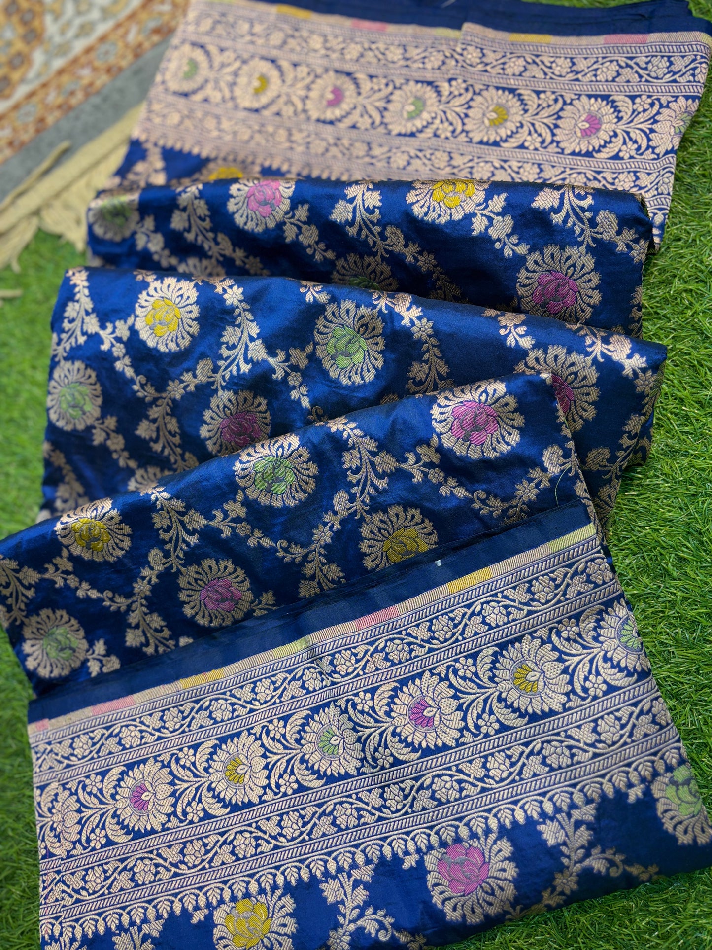 Blue Pure Katan Banarasi Handloom Saree - Rungkaat