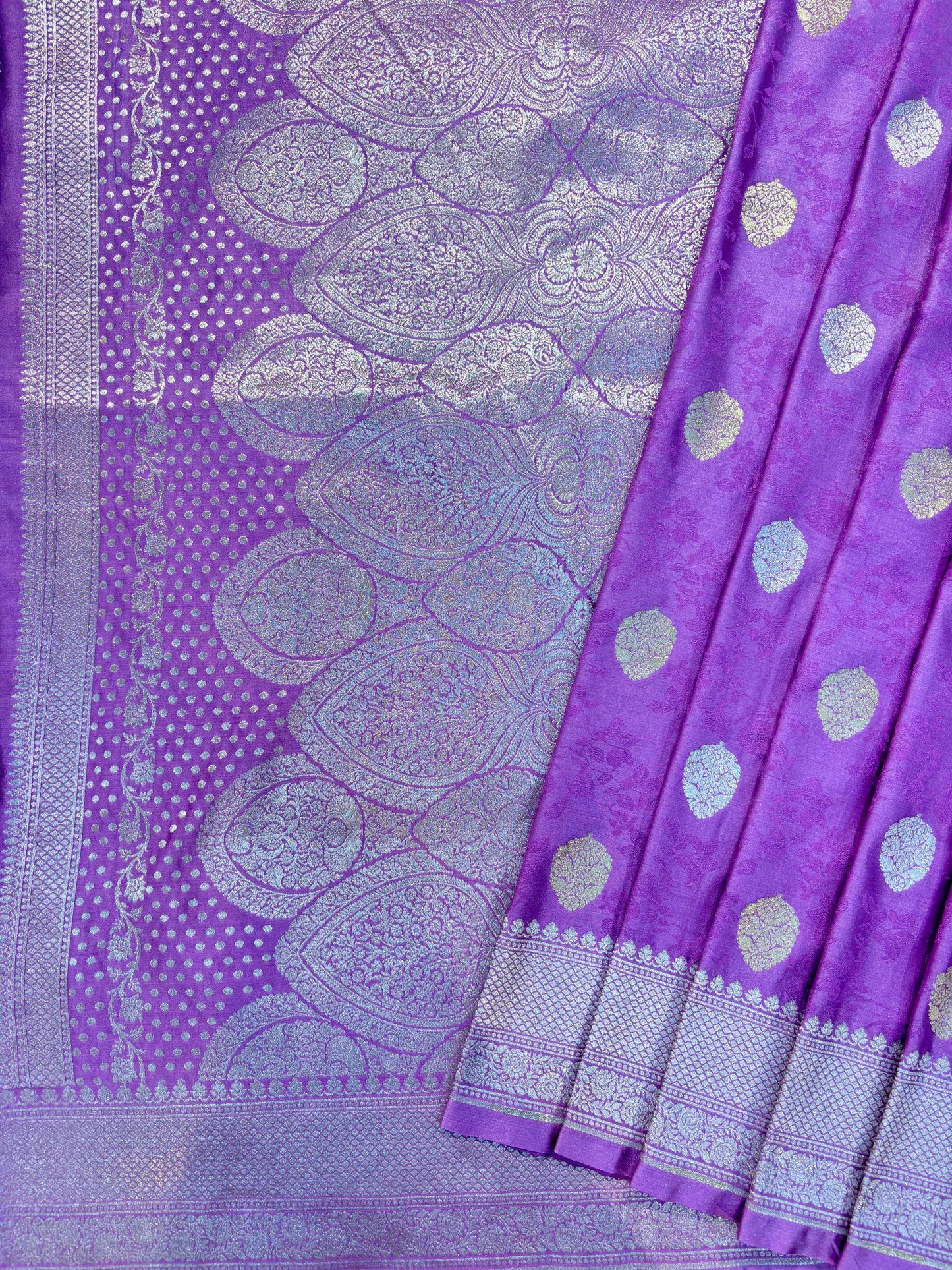 Lavender Semi Mashru Silk Banarasi Saree - Rungkaat
