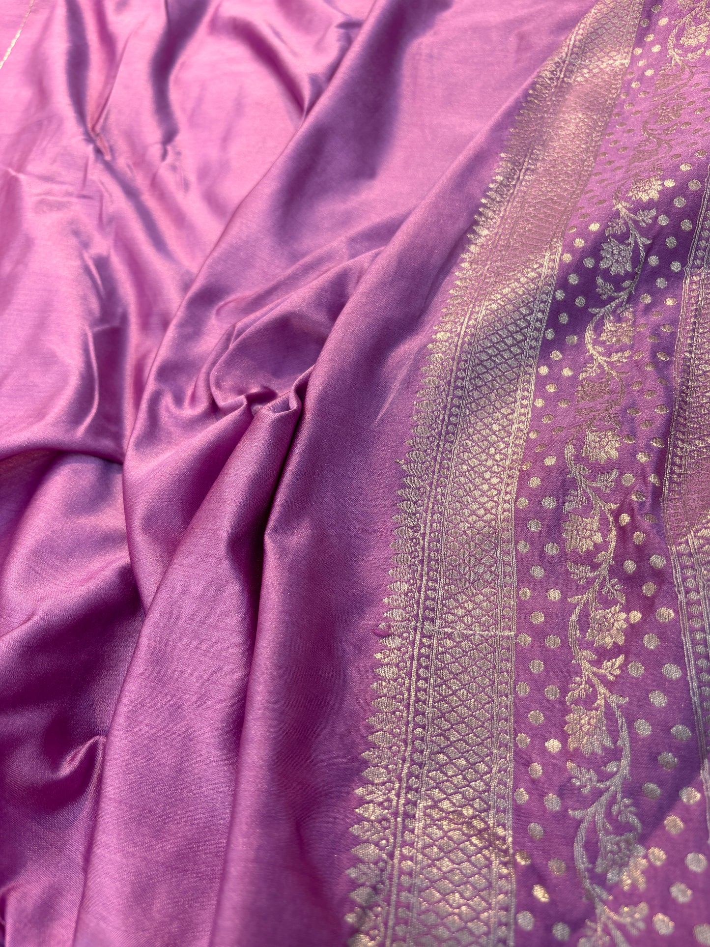 Lavender Semi Mashru Silk Banarasi Saree - Rungkaat