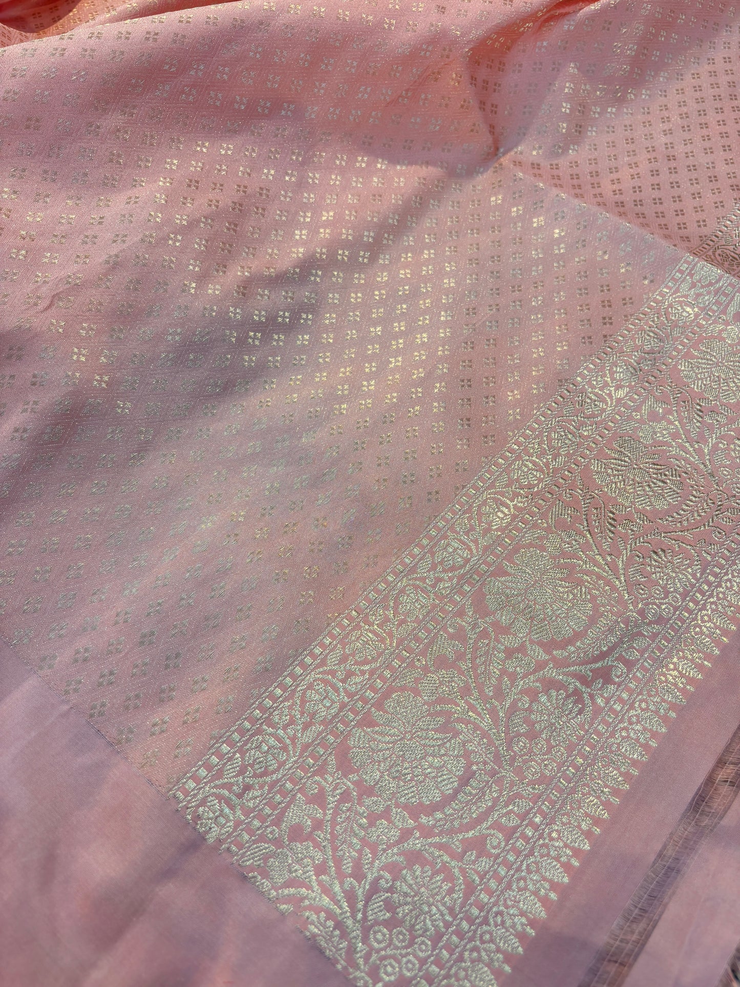 Pink Pure Katan Jangla Banarasi Saree - Rungkaat