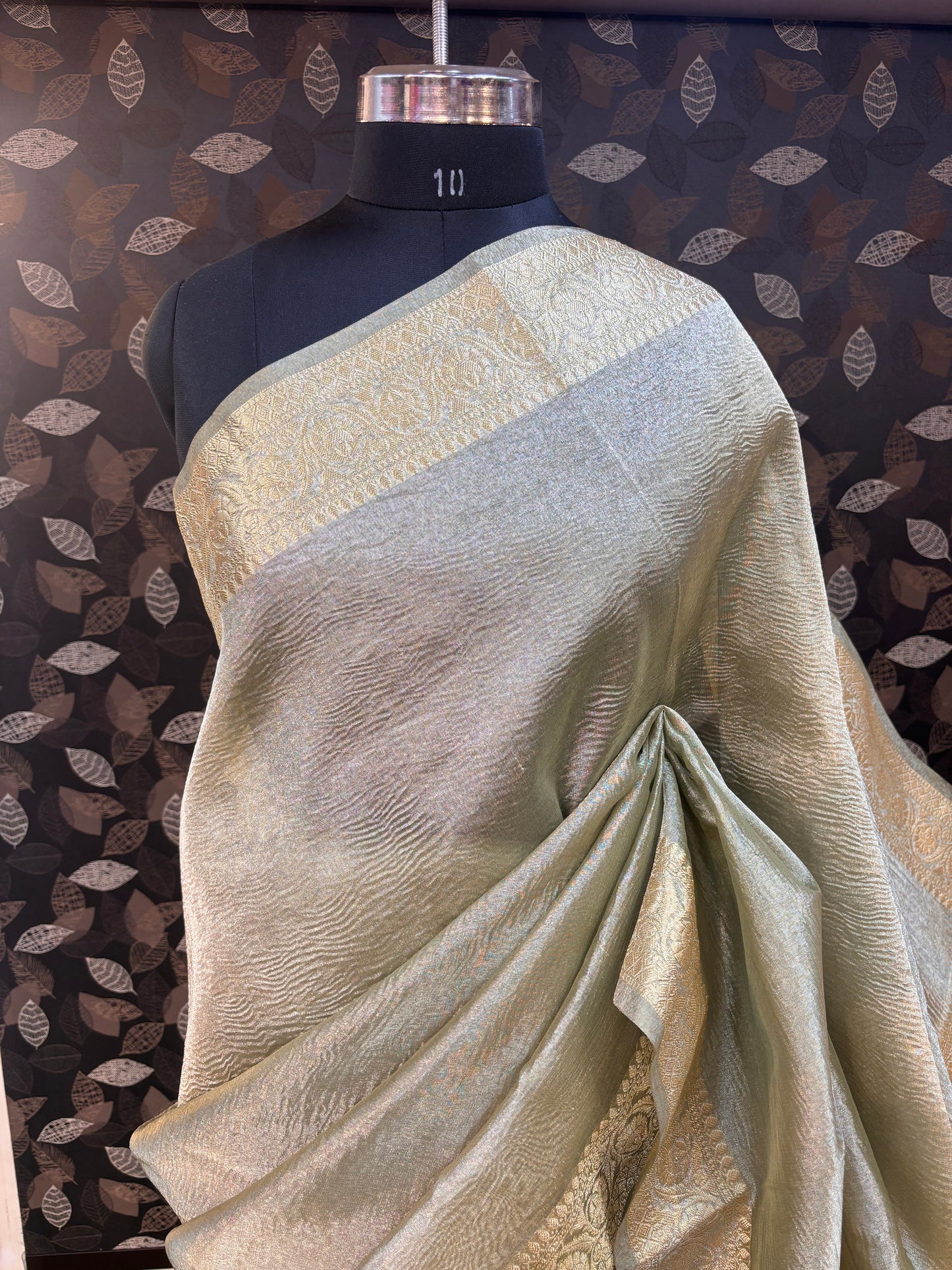 Gray Pure Tissue Banarasi Handloom Saree