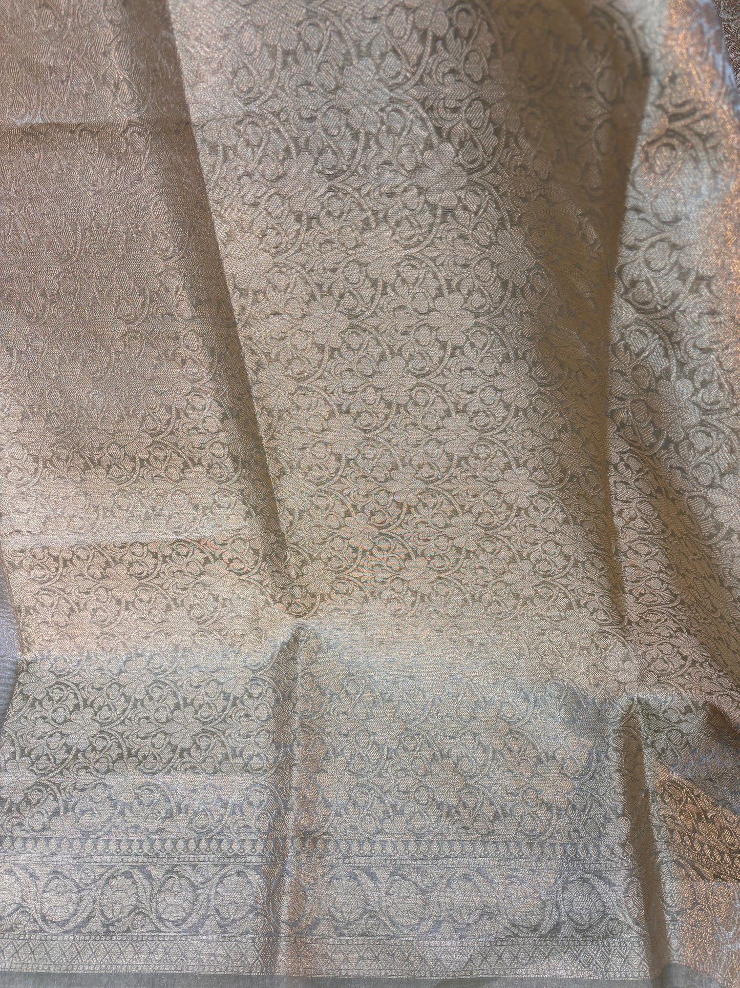 Gray Pure Tissue Banarasi Handloom Saree