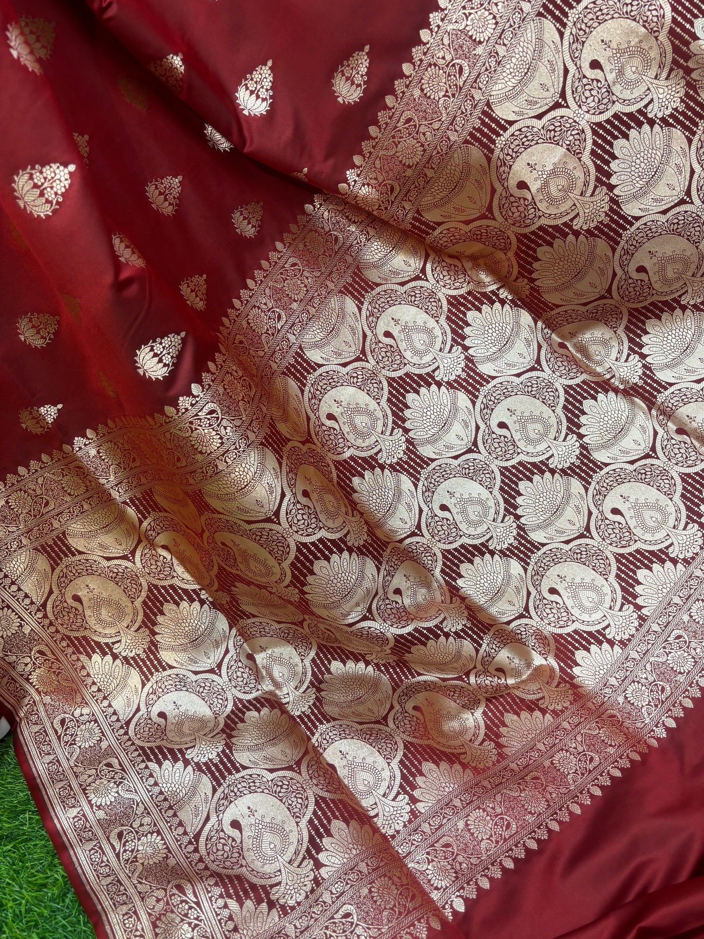 Maroon Semi Katan Silk Saree - Rungkaat