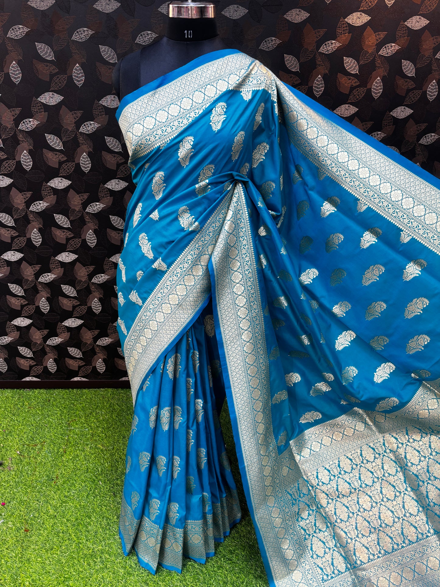 Sky Blue Semi Katan Silk Saree - Rungkaat