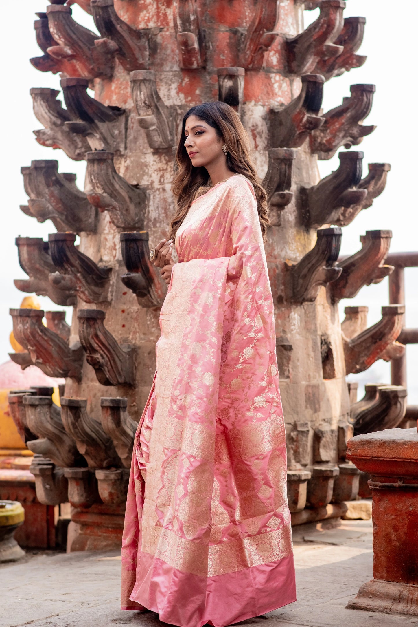 Pure Banarasi Katan Cutwork Jangla Handloom Saree - Rungkaat