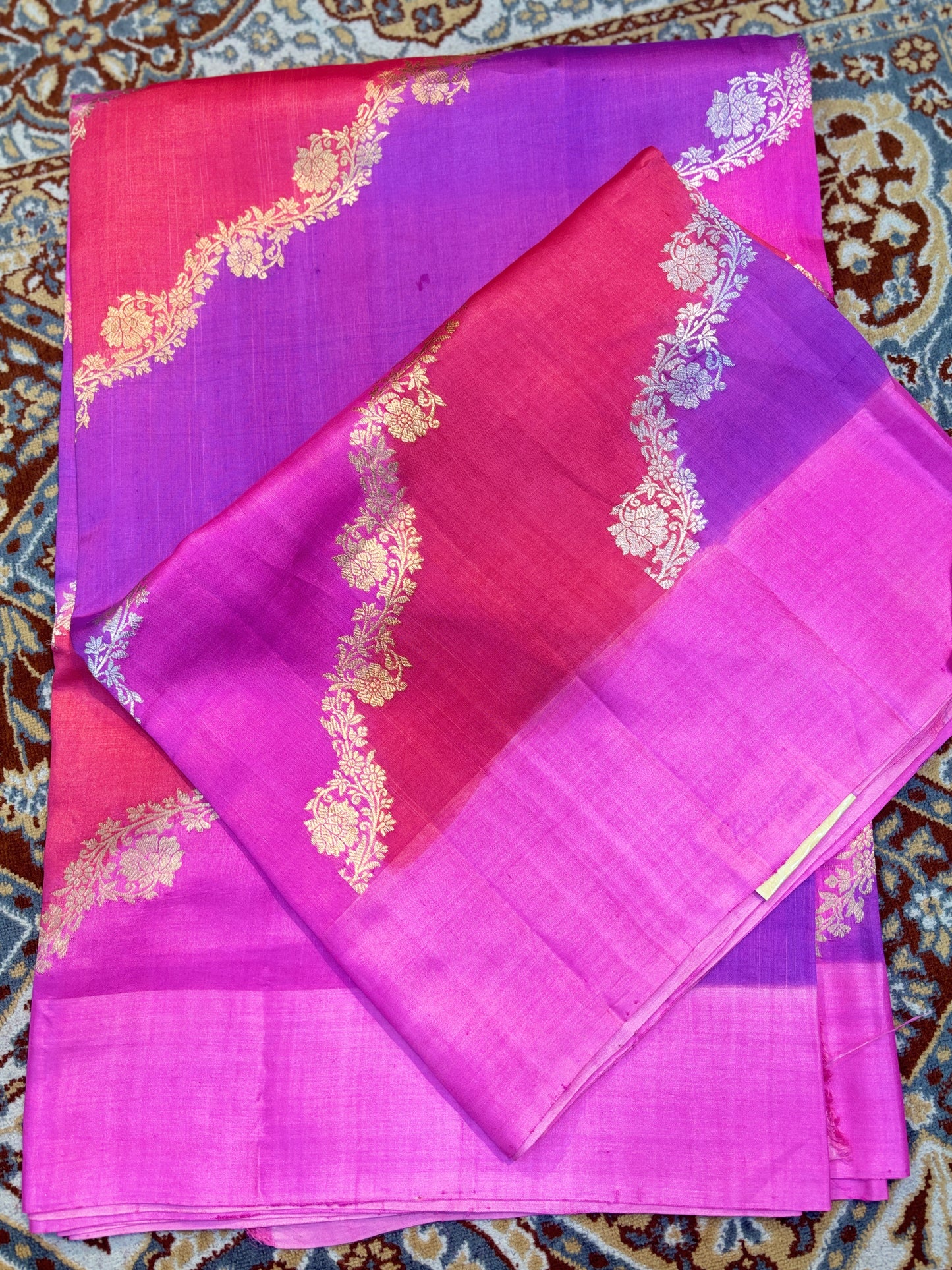 Pure Raw Mango Rungkaat Banarasi Handloom Saree
