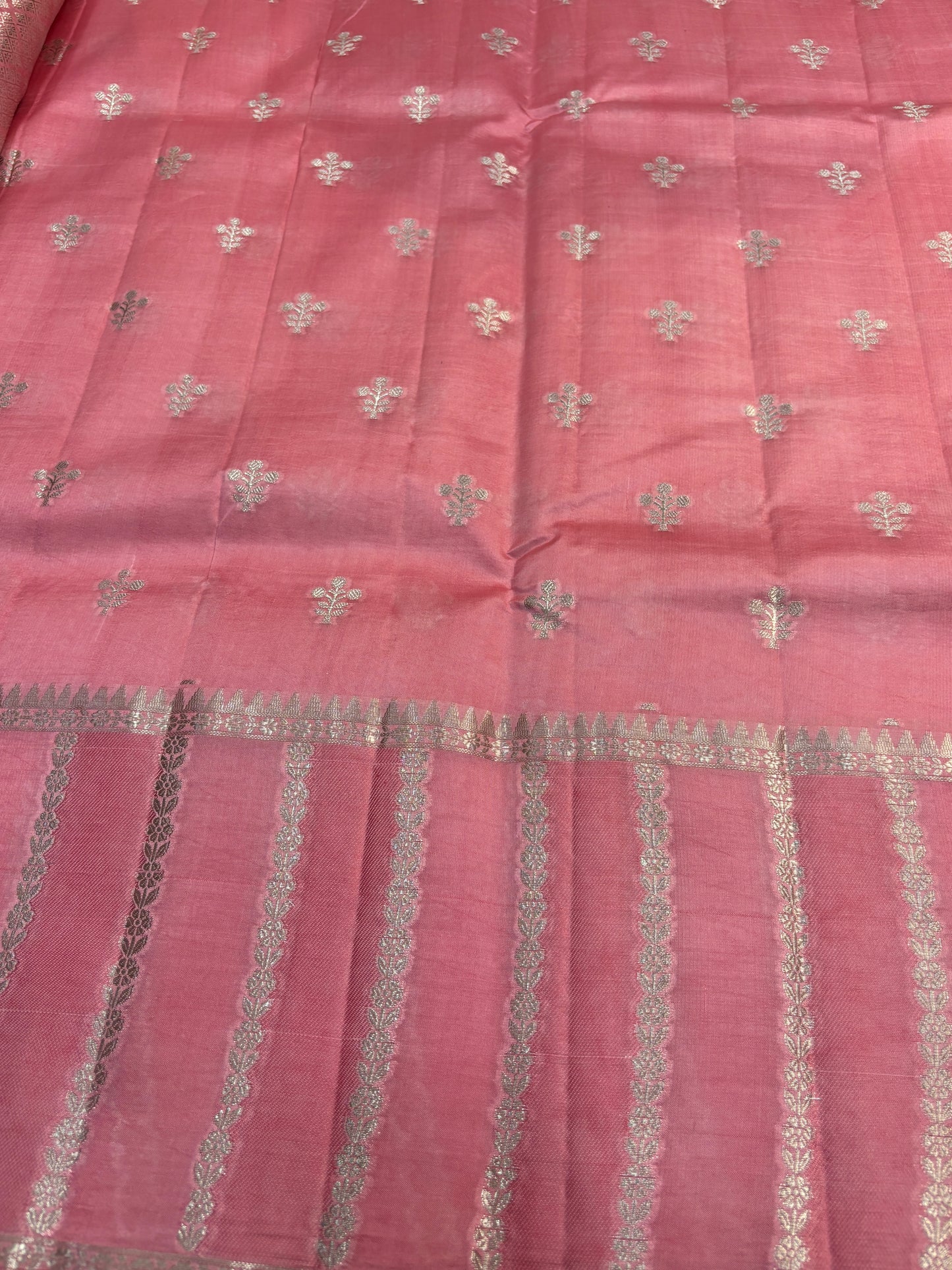 Pinkish Peach Pure Raw Mango Banarasi Handloom Saree