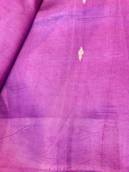 Lavender pink Pure Raw Mango Rungkaat Banarasi Handloom Saree