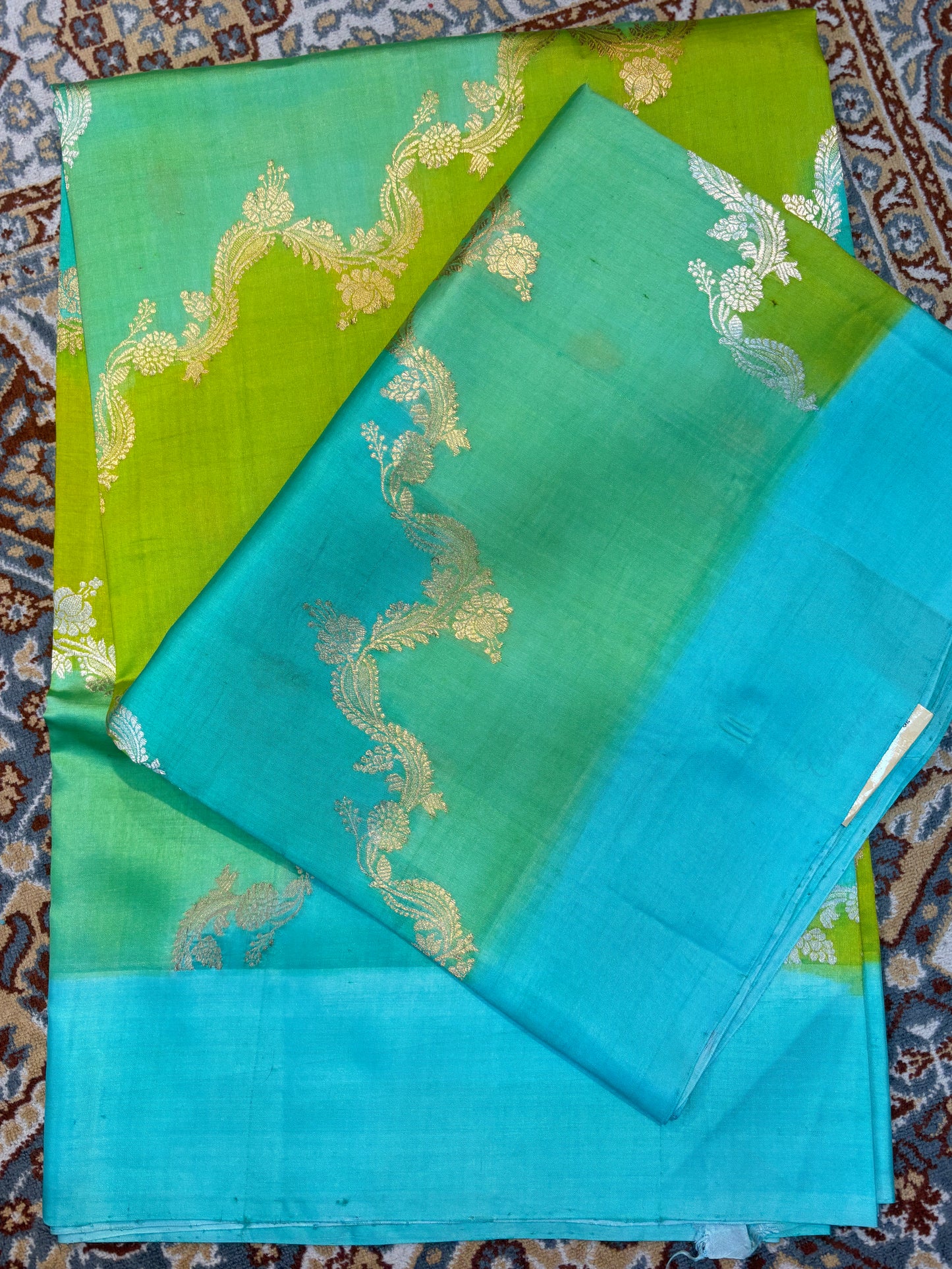 Pure Raw Mango Rungkaat Banarasi Handloom Saree