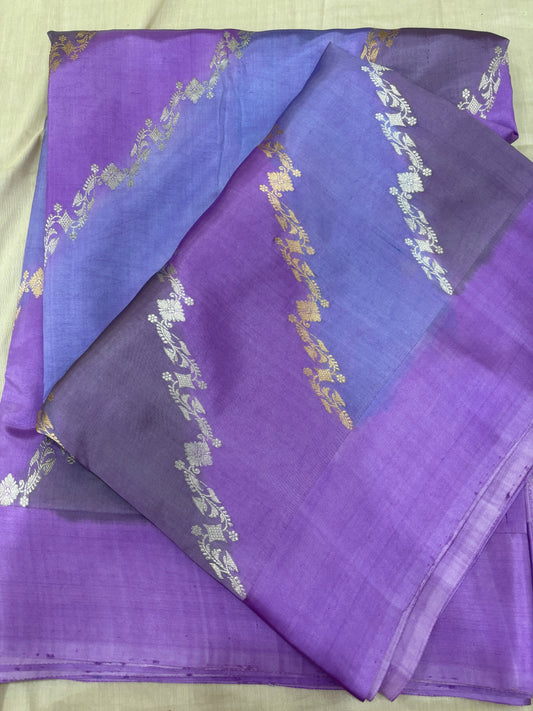 Pure Kora Rungkaat Banarasi Handloom Saree 
