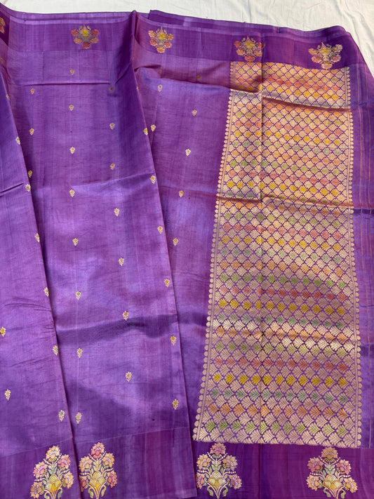 Pure Katak Meenakari Light Weight Banarasi Handloom saree