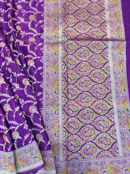 Purple Designer Banarasi Handloom Saree