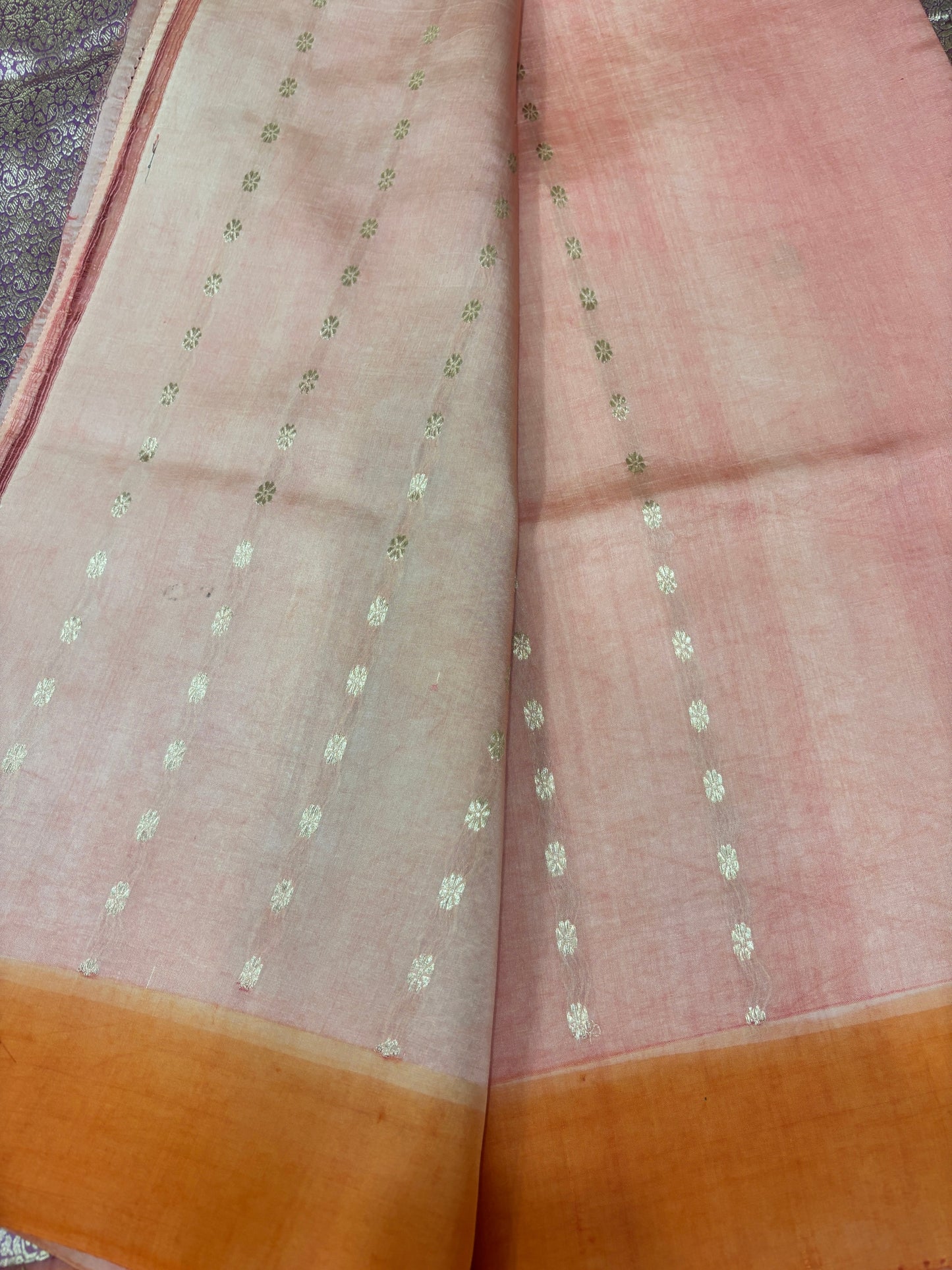 Pure Kora Rungkaat Banarasi Handloom Saree 