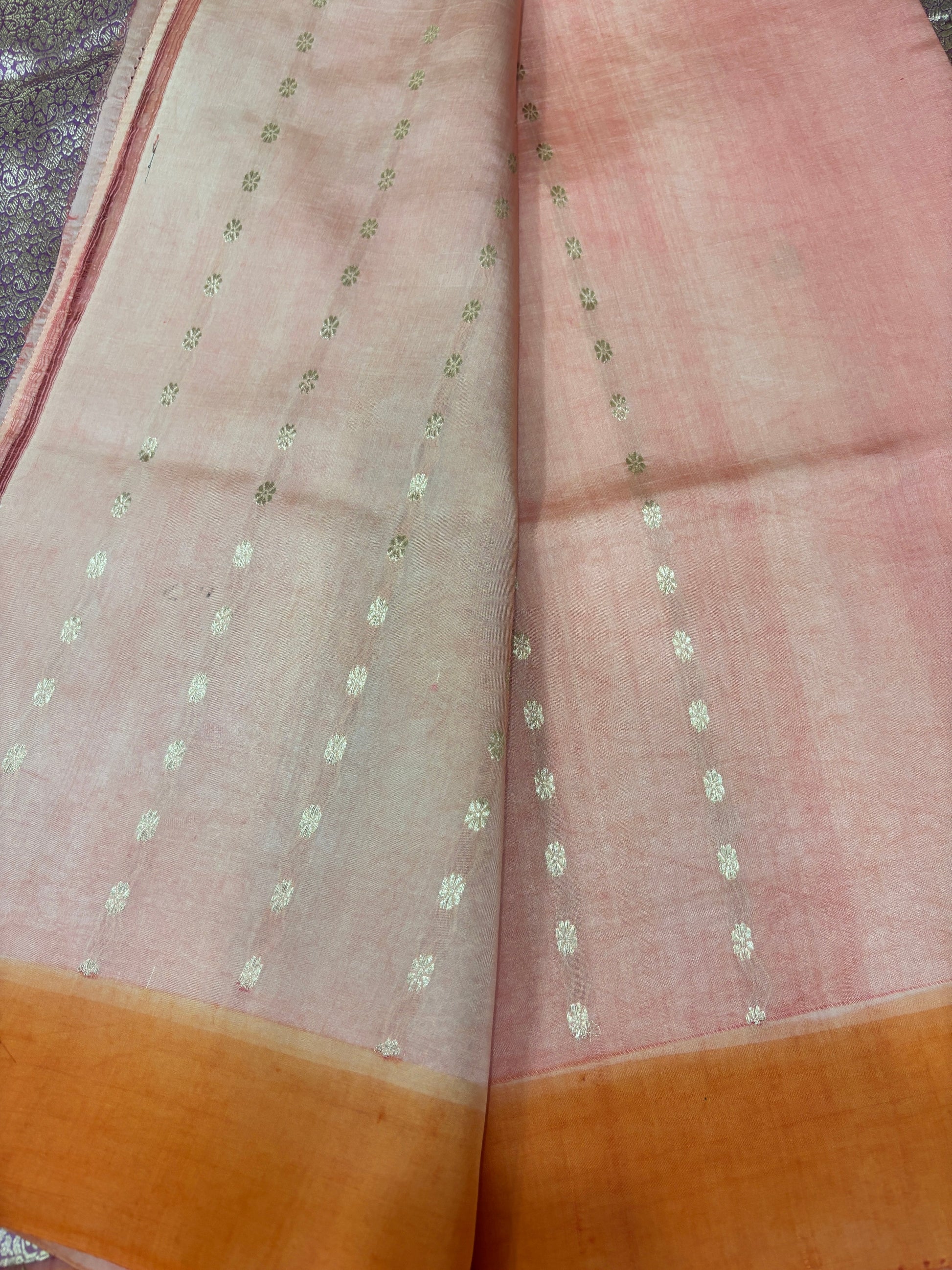 Pure Kora Rungkaat Banarasi Handloom Saree 