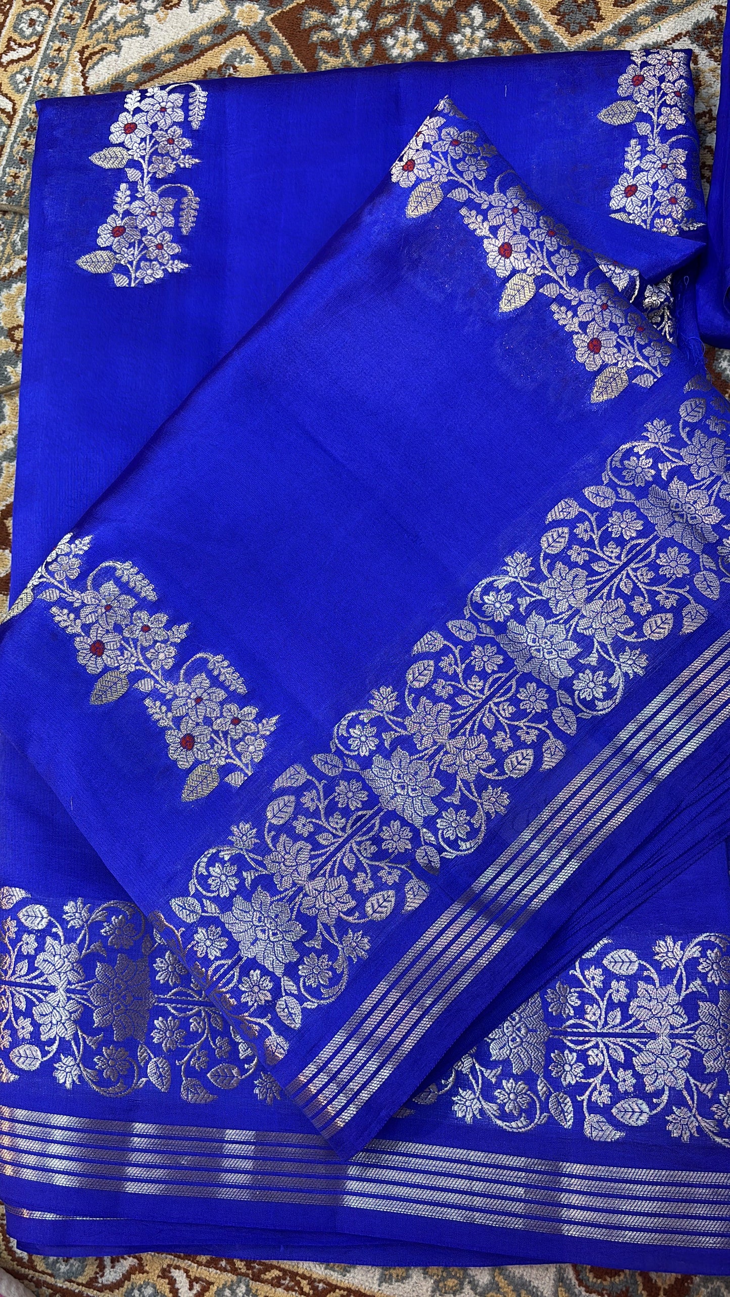 Pure Raw Mango Cutwork Bananas Handloom Sari 