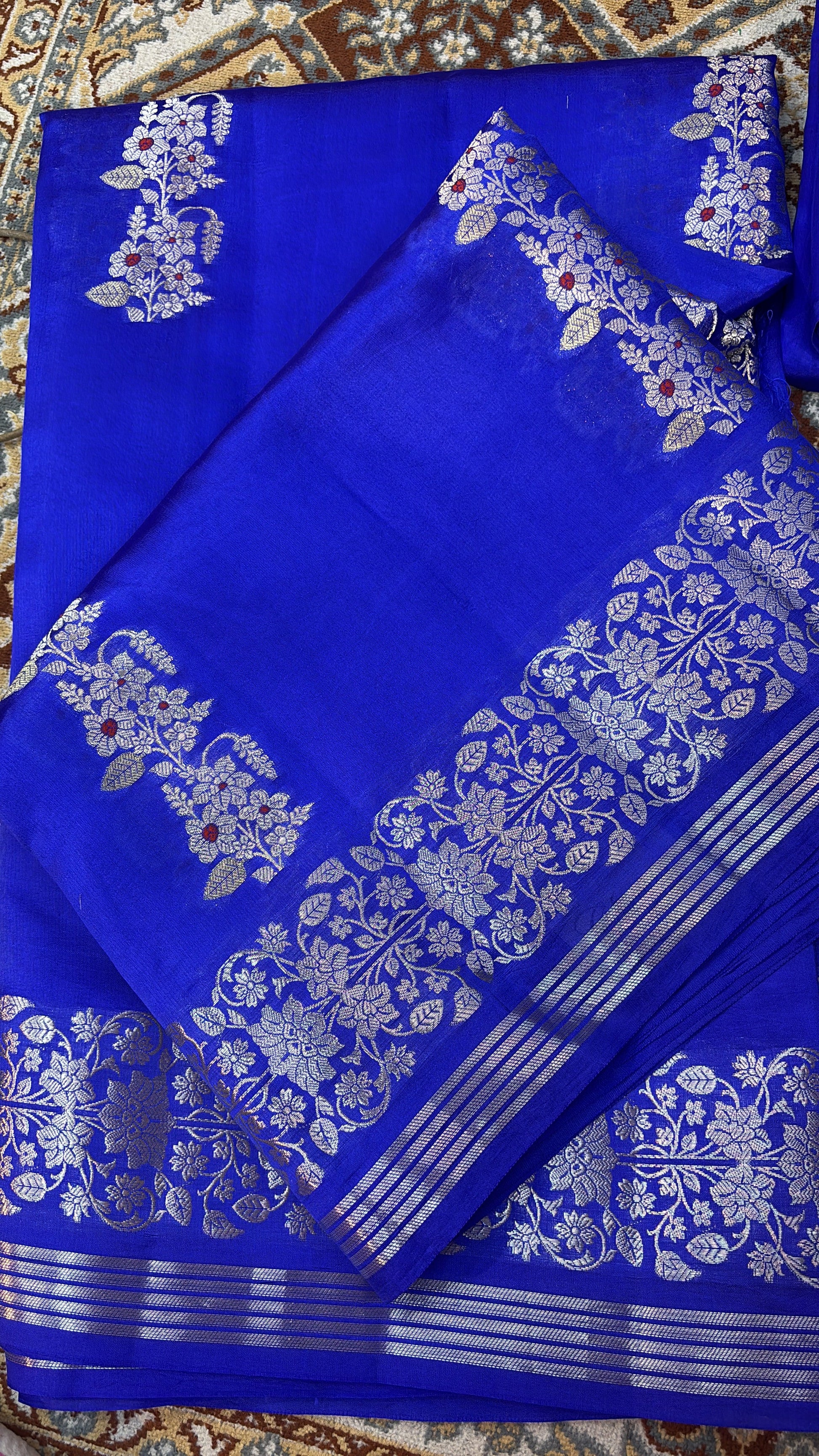 Pure Raw Mango Cutwork Bananas Handloom Sari 