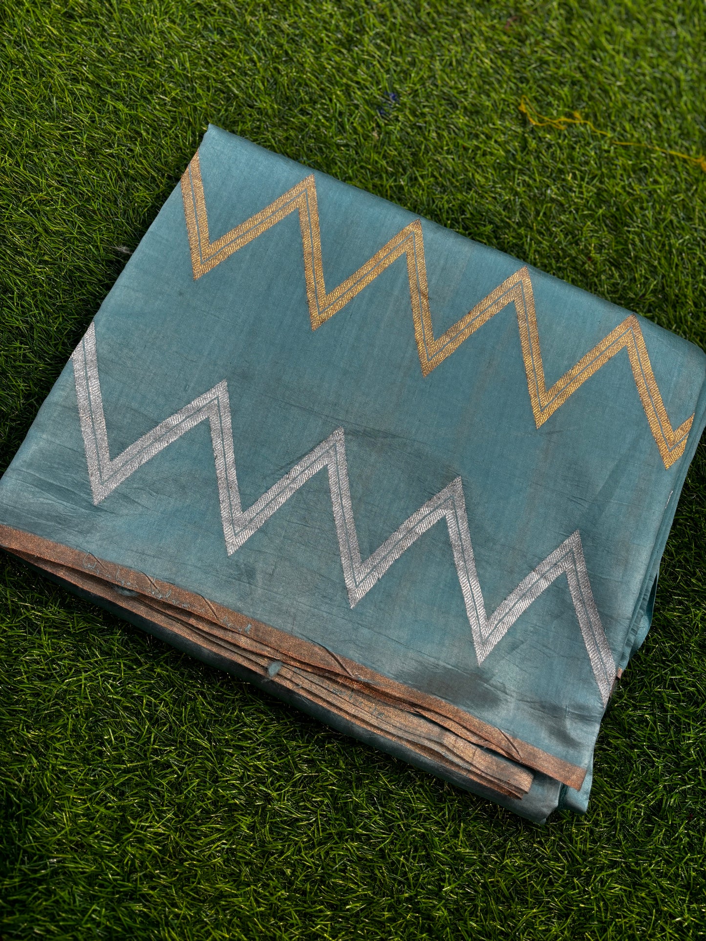 Powder Blue Pure Banarasi Handloom Saree