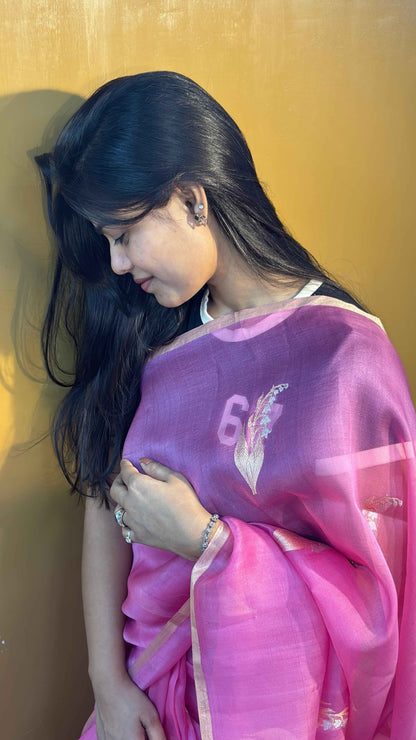 Pure Kora Designer Kadhuwa Banarasi Handloom Saree 