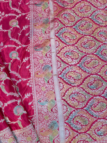 Red designer, Banarasi Handloom Sari