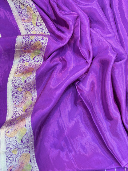 Purple Designer Banarasi Handloom Saree