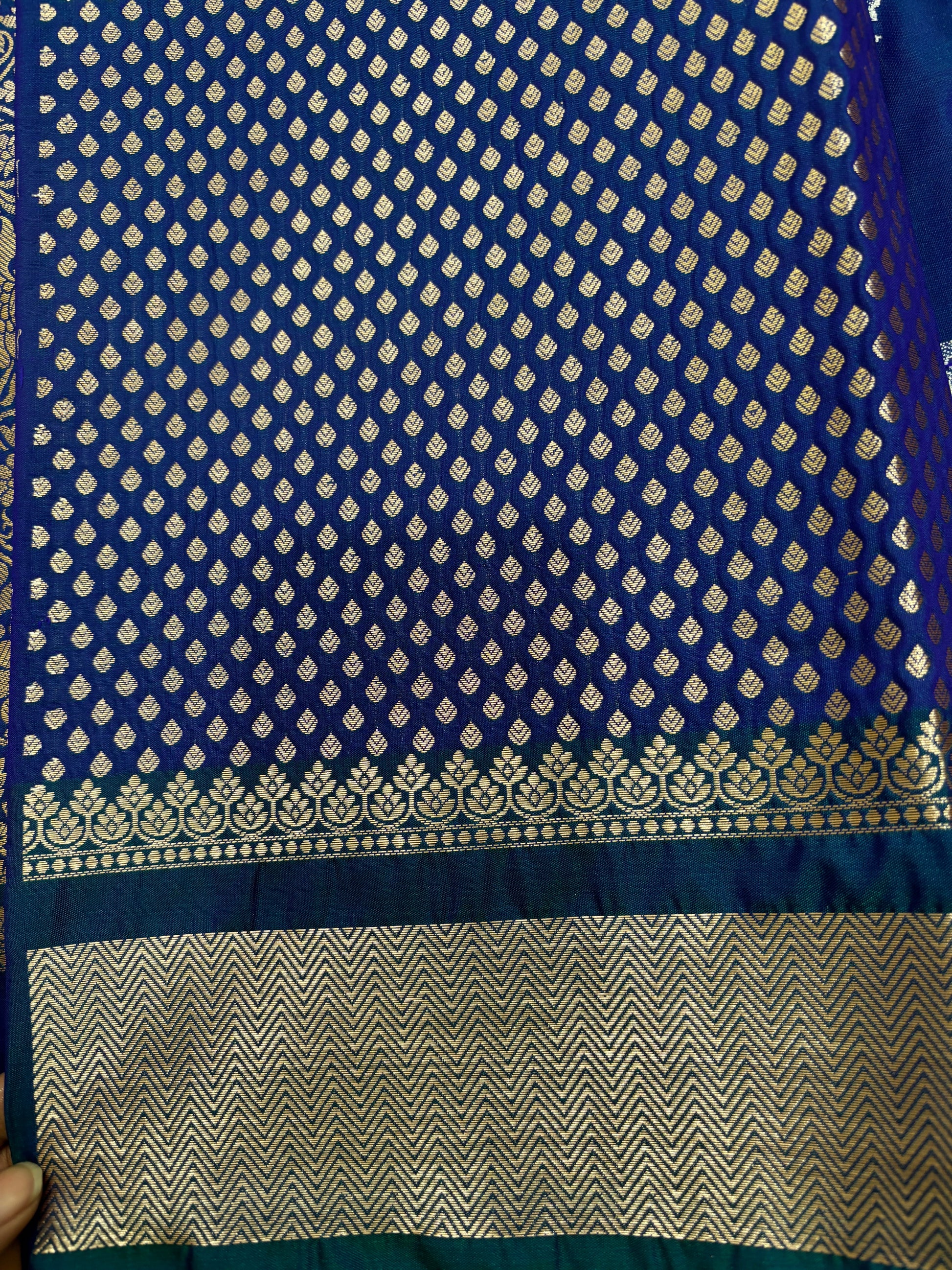 BlueSemi Raw Mango Banarasi Saree 