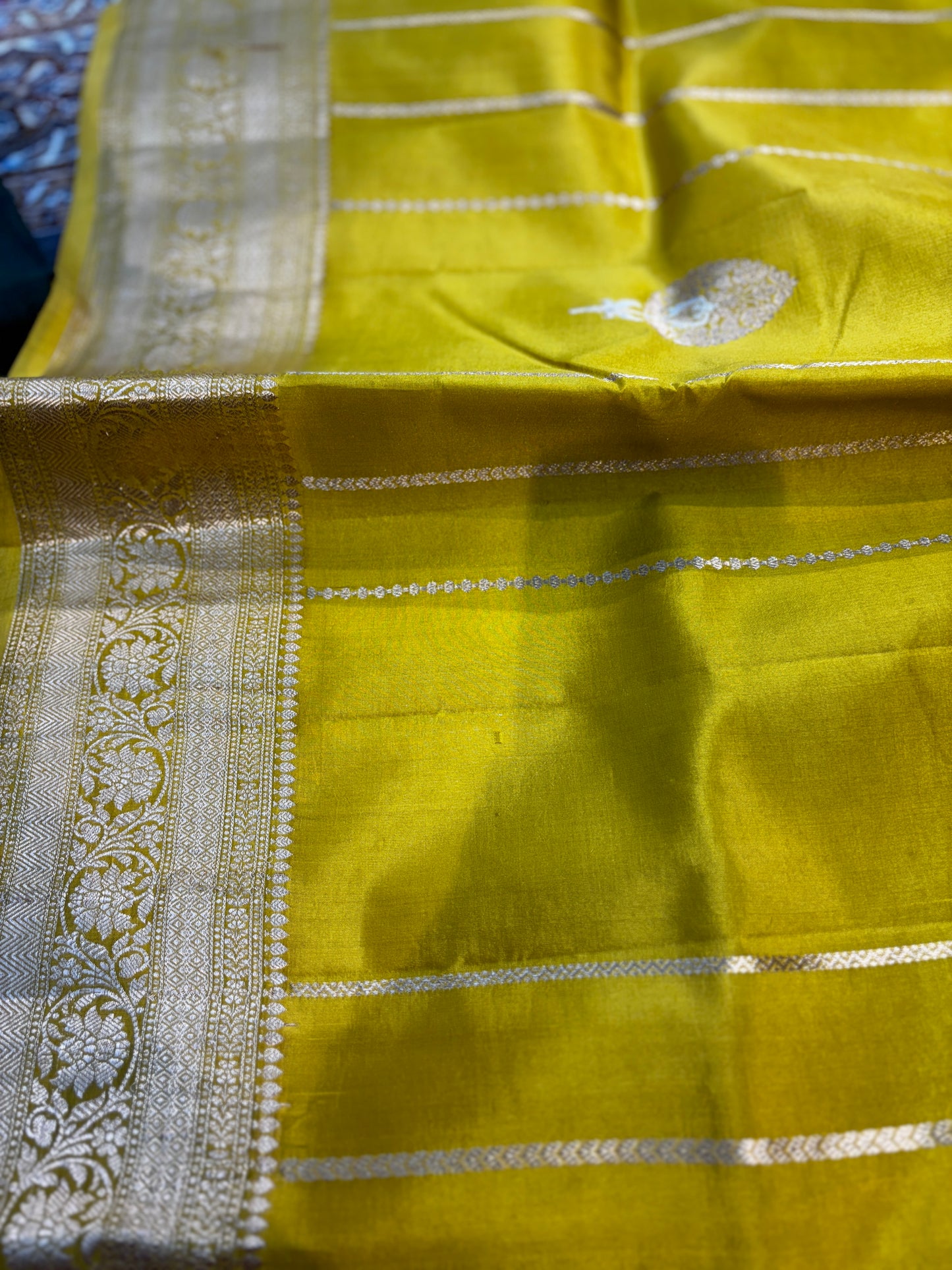 Mustard Yellow Pure Banarasi Saree