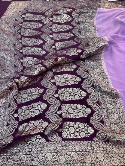 Pure Khaddi Chiffon Banarasi Handloom saree