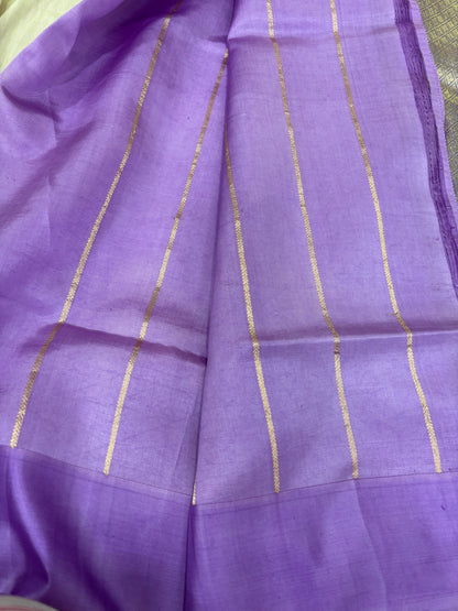 Pure Kora Rungkaat Banarasi Handloom Saree 