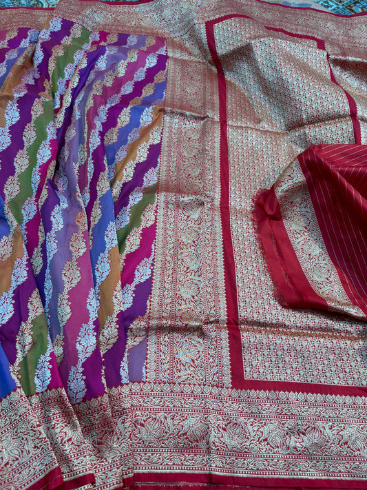 Rungkaat Katan Kadhiyal Banarasi Handloom Saree