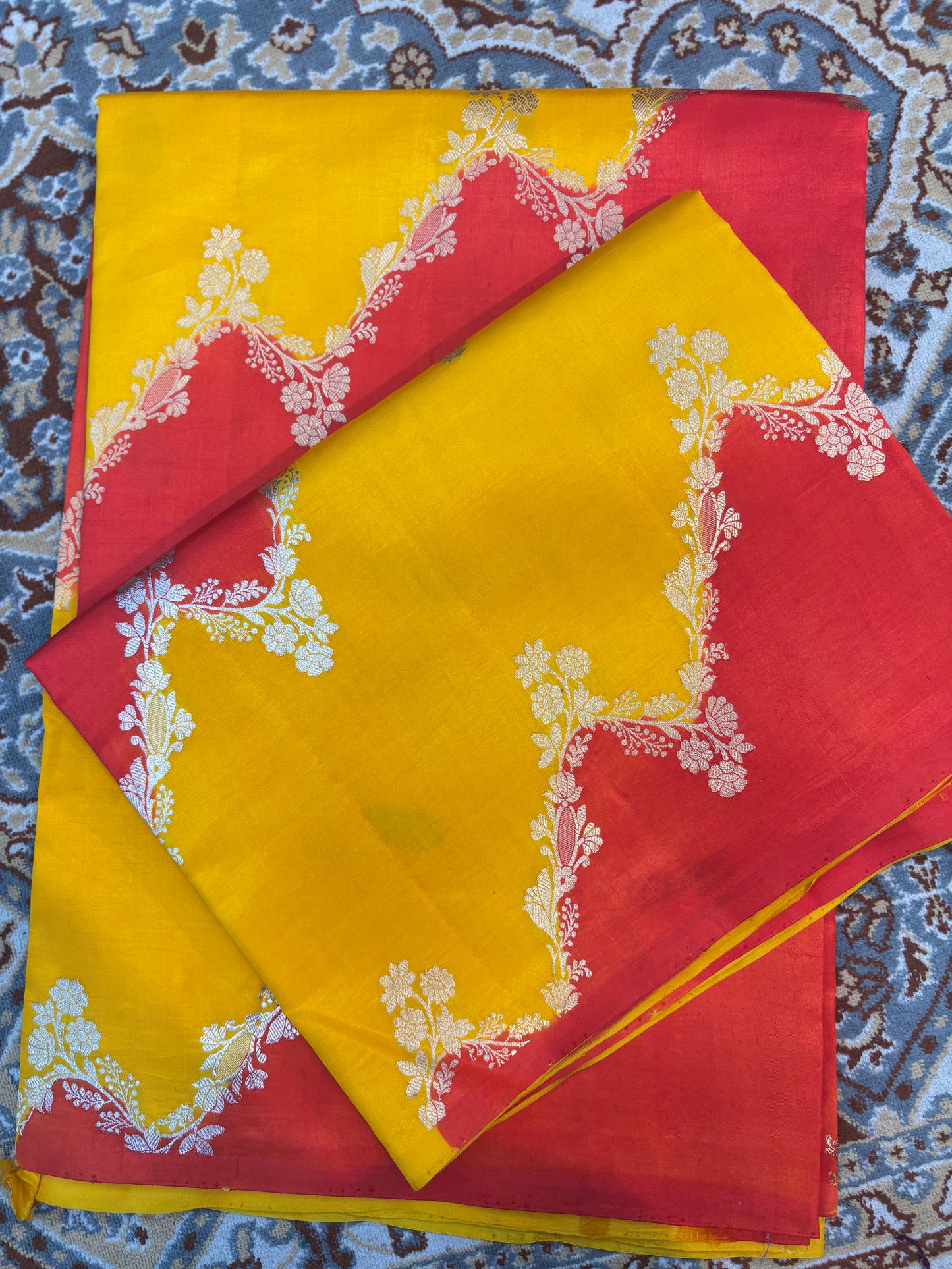 Pure Raw Mango Rungkaat Banarasi Handloom Saree