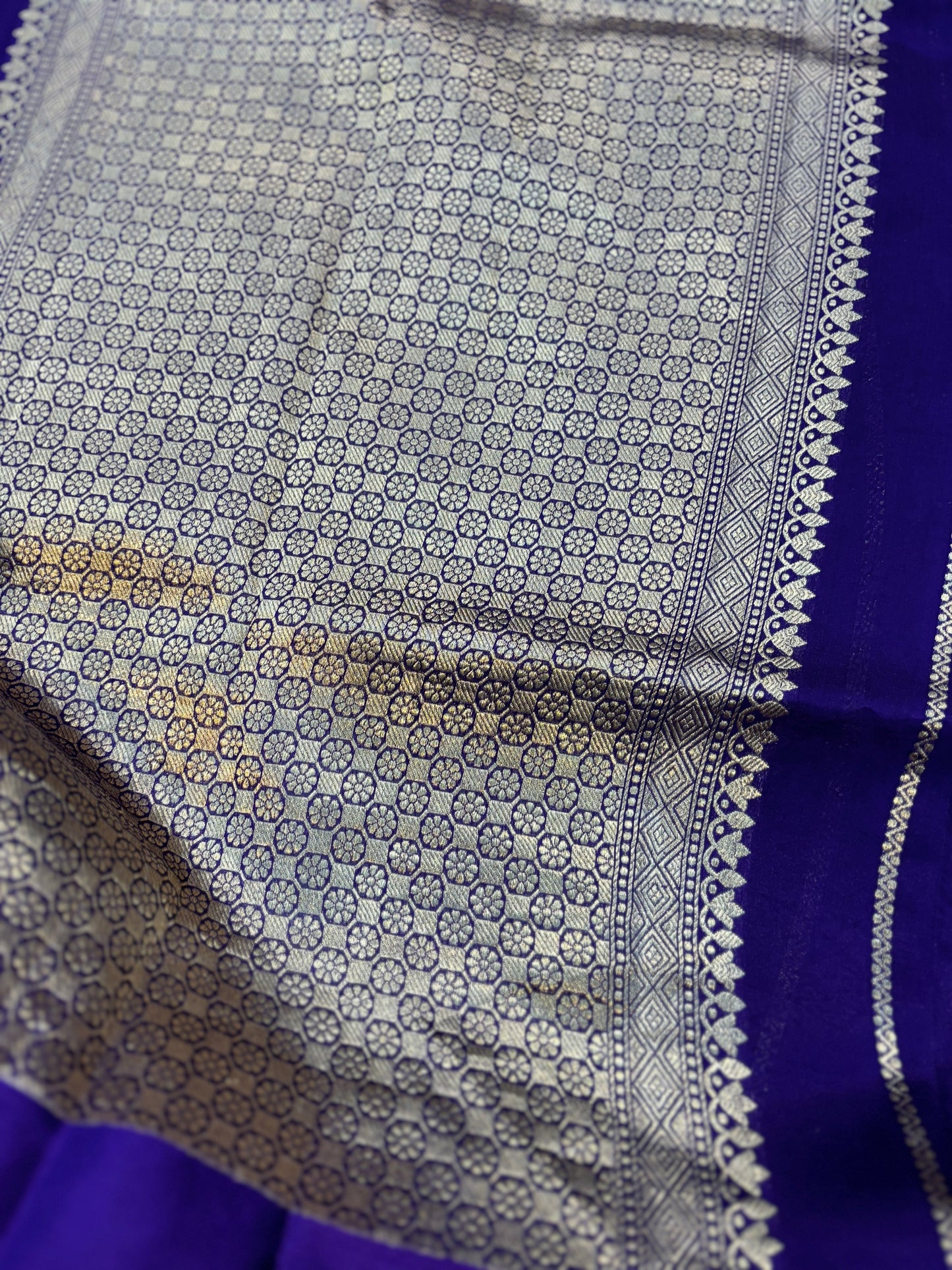 Purple Pure Raw Mango Banarasi Handloom Saree