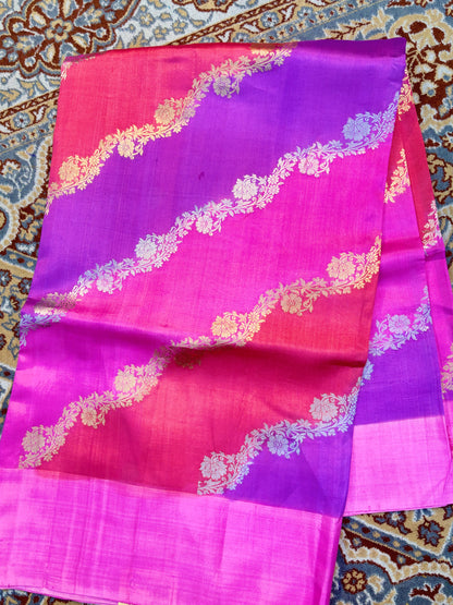 Pure Raw Mango Rungkaat Banarasi Handloom Saree