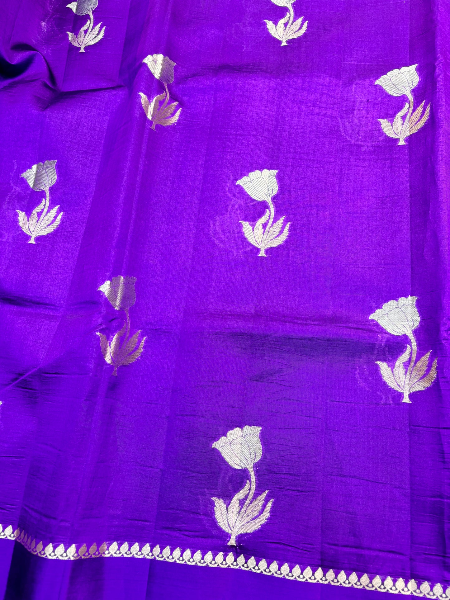 Purple Pure Raw Mango Banarasi Handloom Saree